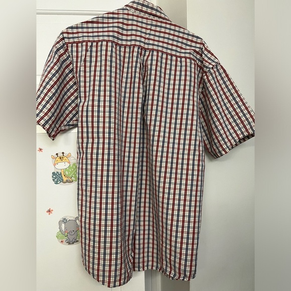 VTG St John’s Bay•100% Cotton Blue Red Plaid Short Sleeve, Men’s Size M - Picture 7 of 7